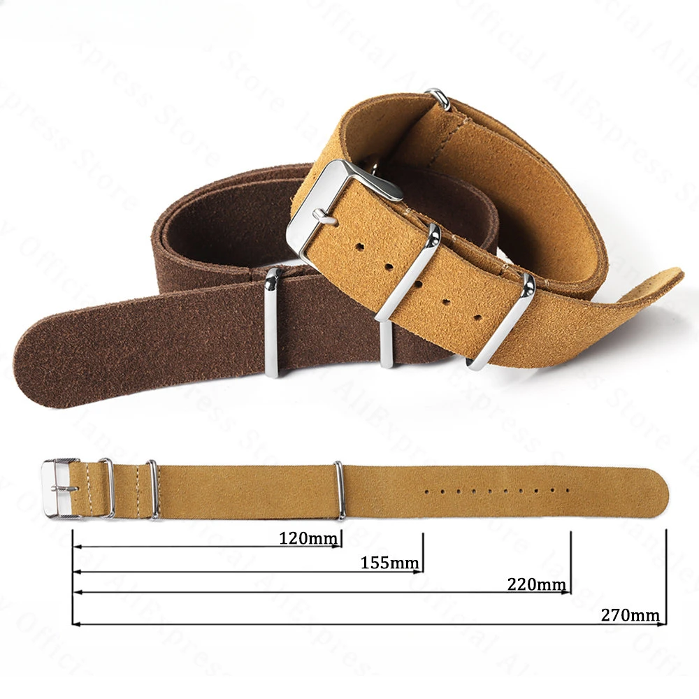 18 20mm 22mm Soft Suede Retro Genuine Leather Strap Sport Watchband for Seiko for Rolex for Huawei Watch GT2/GT3 Watch Bracelet