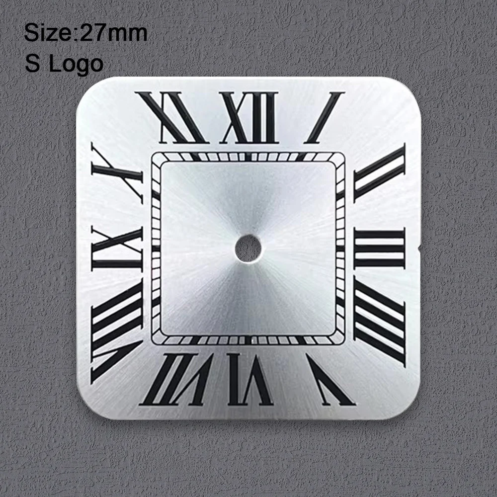 New 27mm Square S Logo Dial Sunburst Roman numerals Suitable For NH35/NH36/4R/7S Japanese Automatic Movement Watch Modification