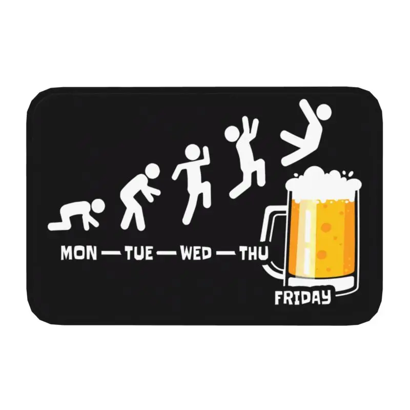 Weekend Week Beer Fridays Doormat Anti-Slip Kitchen Bath Mat Garden Garage Door Floor Entrance Carpet Rug