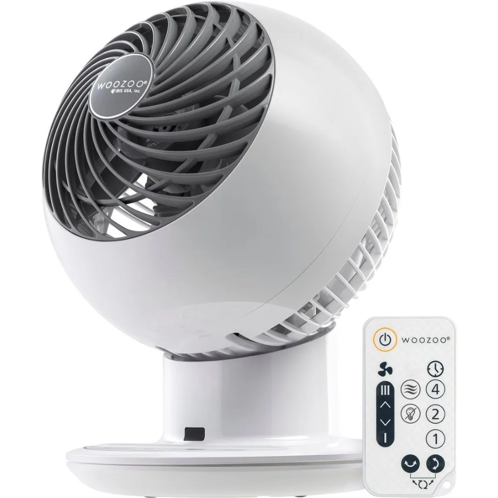 

2024 New Compact Globe Oscillating Fan with Remote - 5 Speed - White