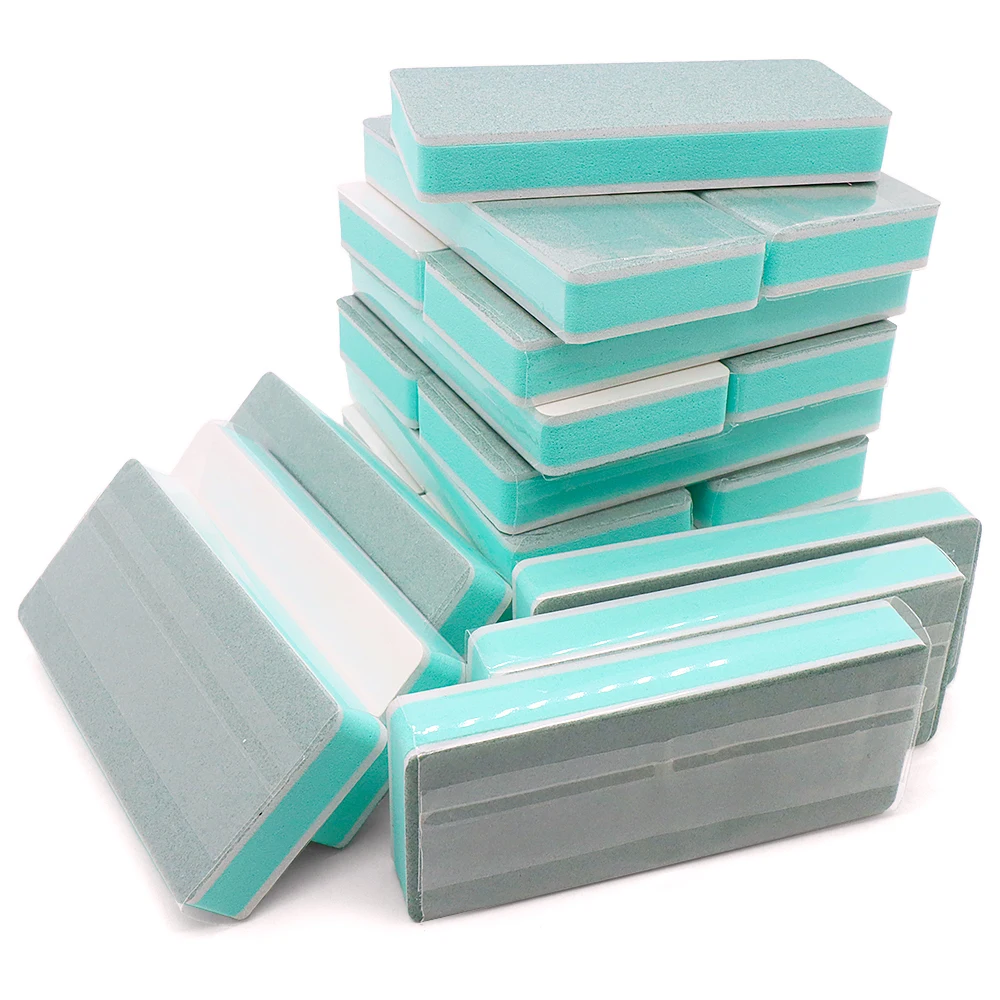 30pcs Set Dual-Sided Nail Buffing Block Green Core Professional Nail Care Multi-Functional Tools Portable Polishing Nail File