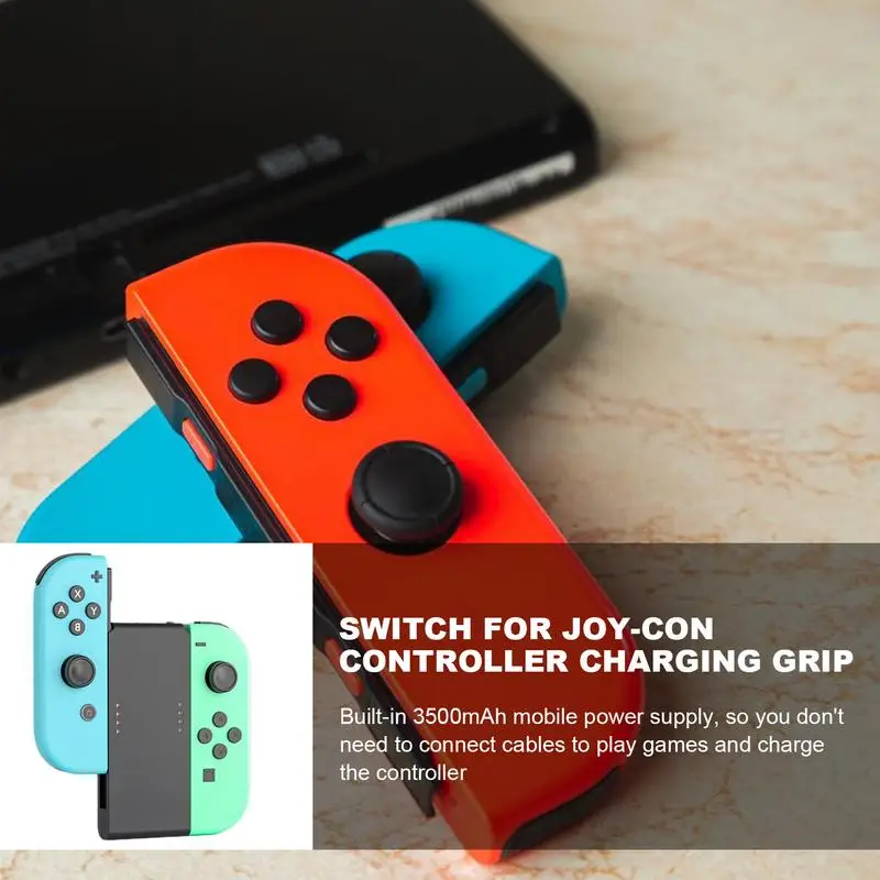 Game Controller Charger Grip Long-Lasting Battery Ergonomic Handle Grips Play While Charging Type C Port Game Accessories For