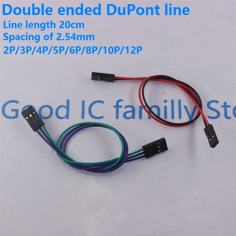 2.54mm Dupont Line 2p 3p 4p 5p 6p 7p 8p 10p Female Connector with Wire 20cm 30cm Double Head Jumper Cable For PCB