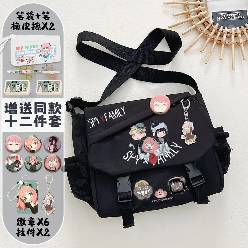 Spy X Family Single Shoulder Crossbody Men Women, Large Capacity Anime For Middle And High School Students, Aniya Merchandise, A