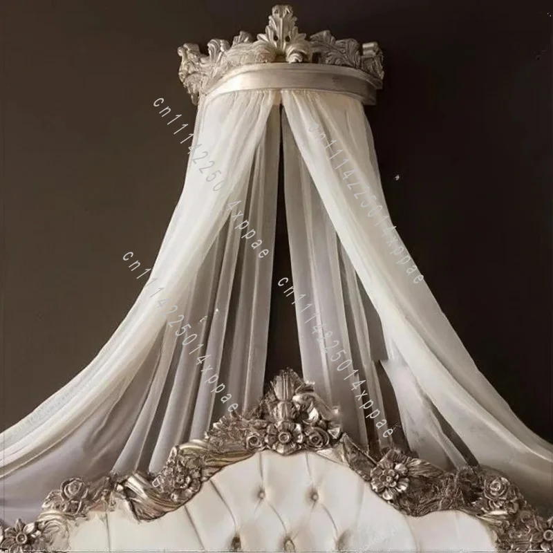 Bed Curtain Can Be Customized Size 60 * 23 * 25 For Vintage Made Old Carved Bed Crown with Track Pulley Princess
