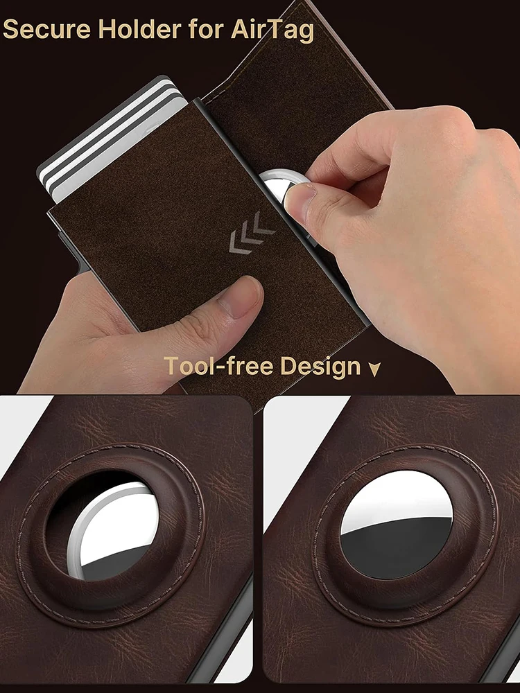 Smart Wallet for Men RFID Blocking Slim Carbon Fiber AirTag Wallet