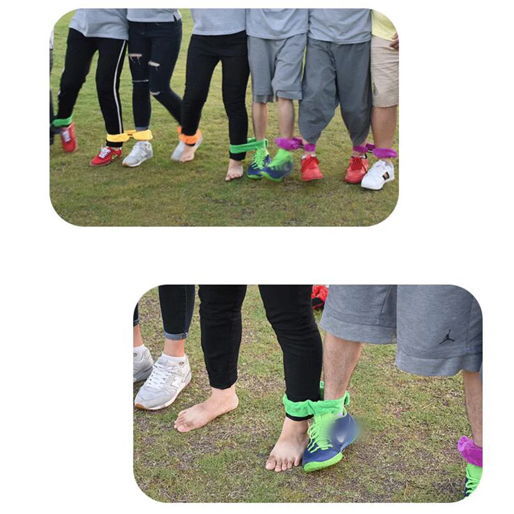 

6Pcs Two People Three-Legged Ropes Elastic Tie Ropes Race Bands High Adhesion Tape for Games