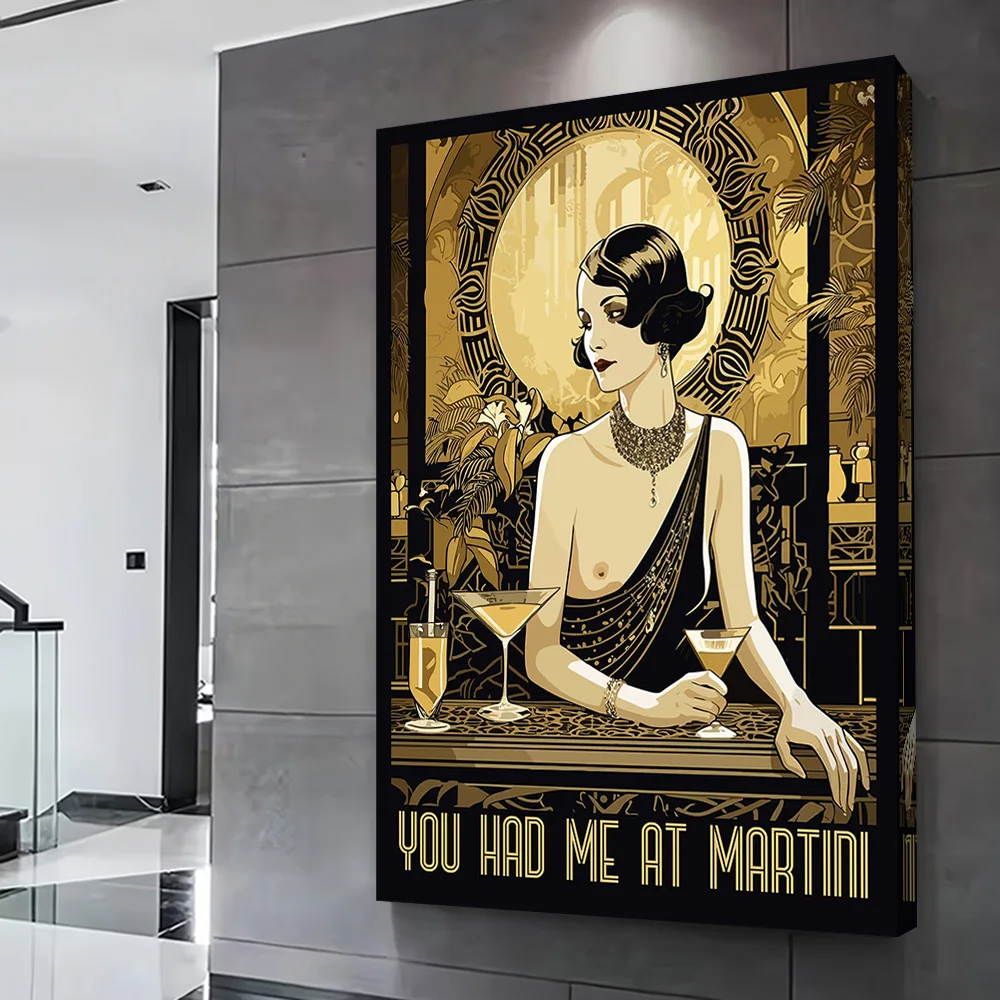 Funny Art Deco Cocktail Printing Poster Customizable Pictures Wall Art Canvas Painting for Home Decorations Aesthetic Decoration