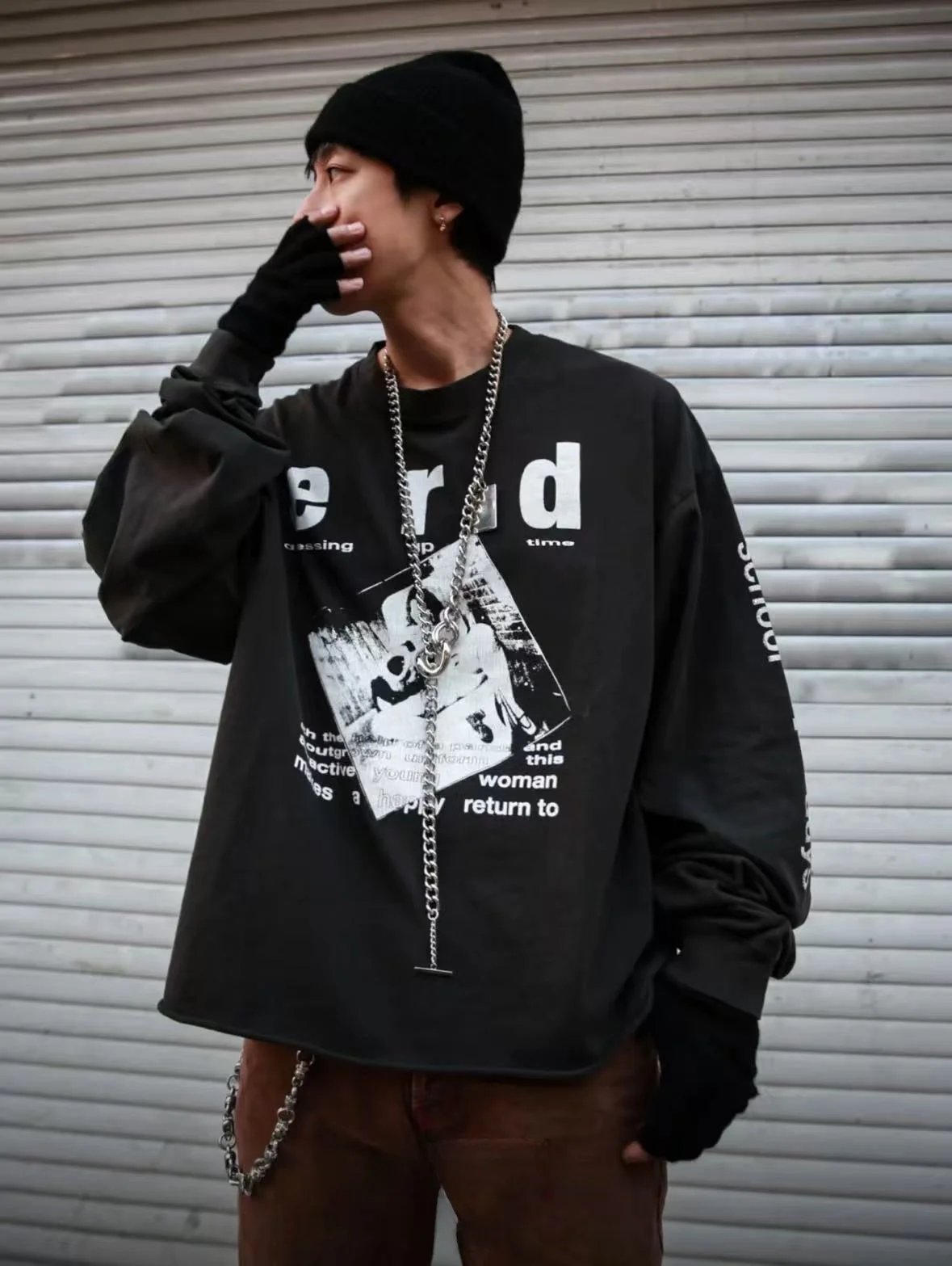 

Casual Long Sve T-irt ex Cotton round Ne Print Breathable Comfortable American Sle Trendy Tricycle Pattern Boys