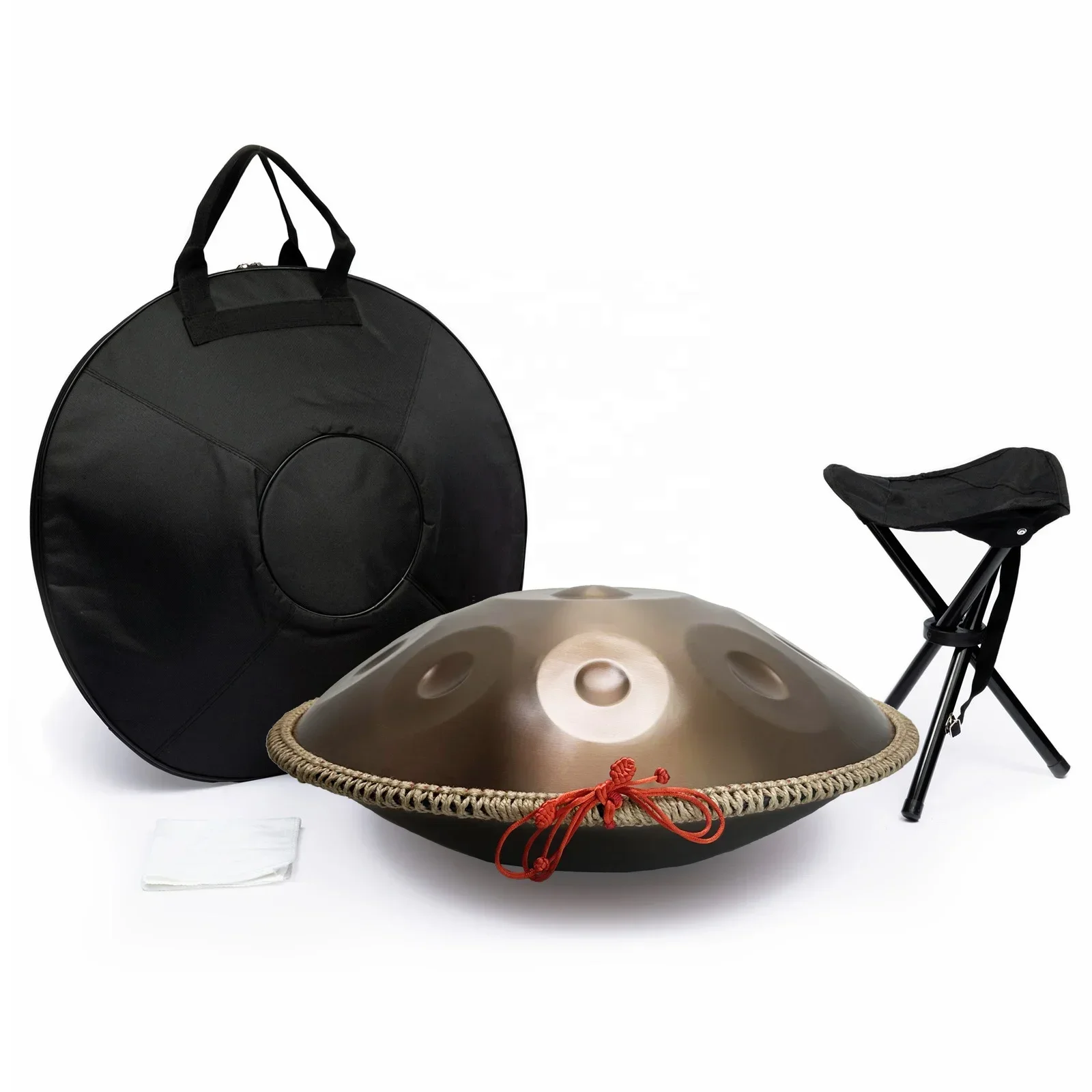 22-Inch steel hand drum instrument for beginners with crank and stand
