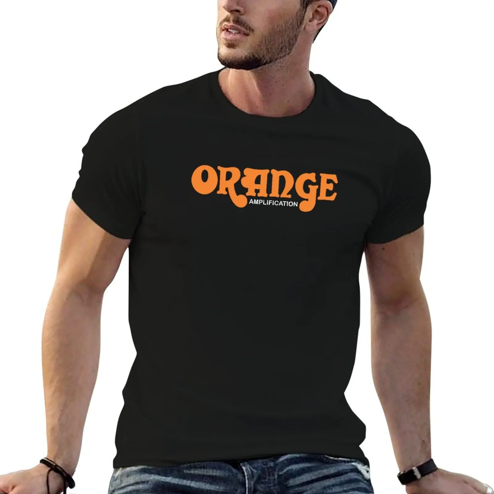 Orange Amplification T-Shirt High Elasticity Sports Tee Shirt