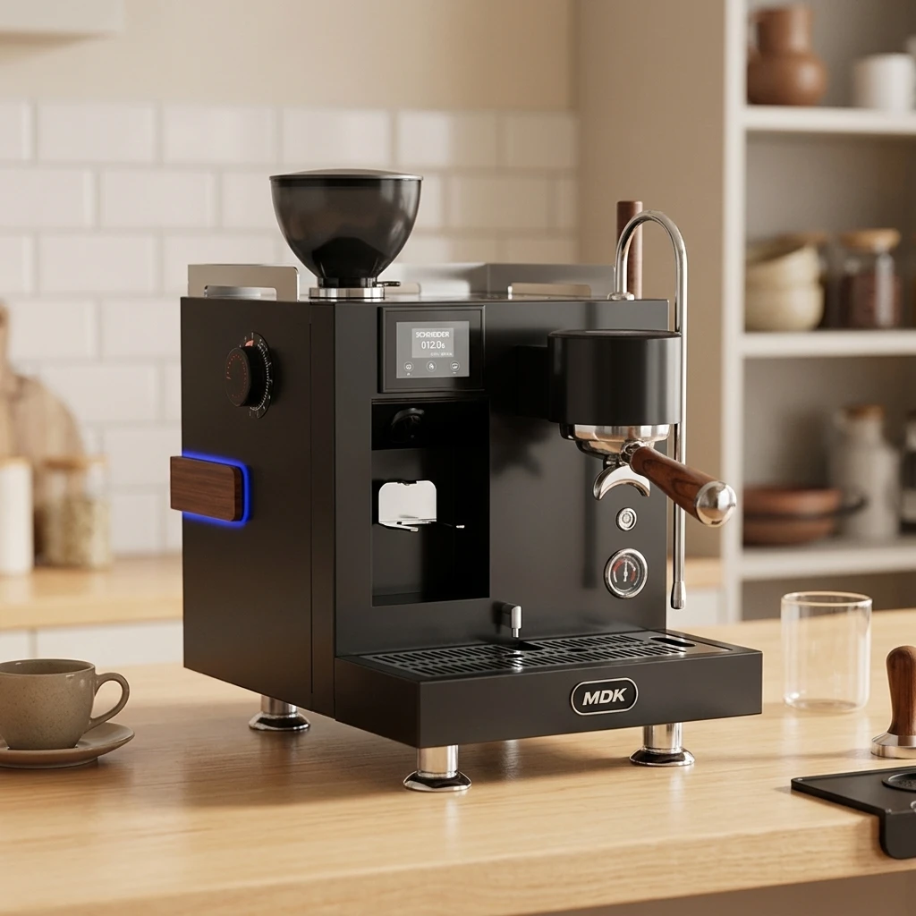 MDK MC-21 All One Grinding Extraction Electric Commercial Semi-Automatic Espresso Coffee Machine Stainless Steel Hotel RV 12