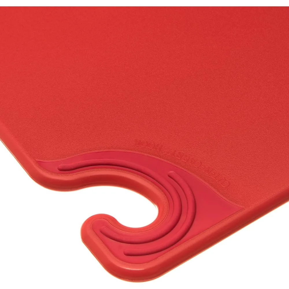 لوح تقطيع بلاستيكي مضاد للانزلاق مقاس 15 × 20 بوصة مع خطاف أمان، مرمز بالألوان HACCP للطهاة المحترفين والطهايات المنزلية