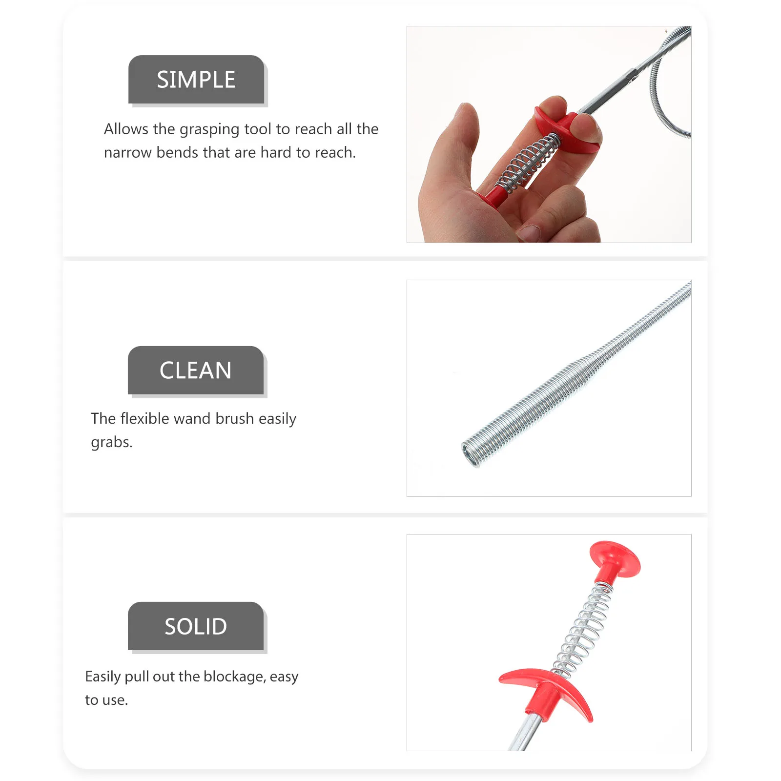 

Drain Clog Removing Tool Flexible Grabber Sink Dredge Picker Plumbing Dredging Tool Washbasin Clog Cleaner Hair Remover