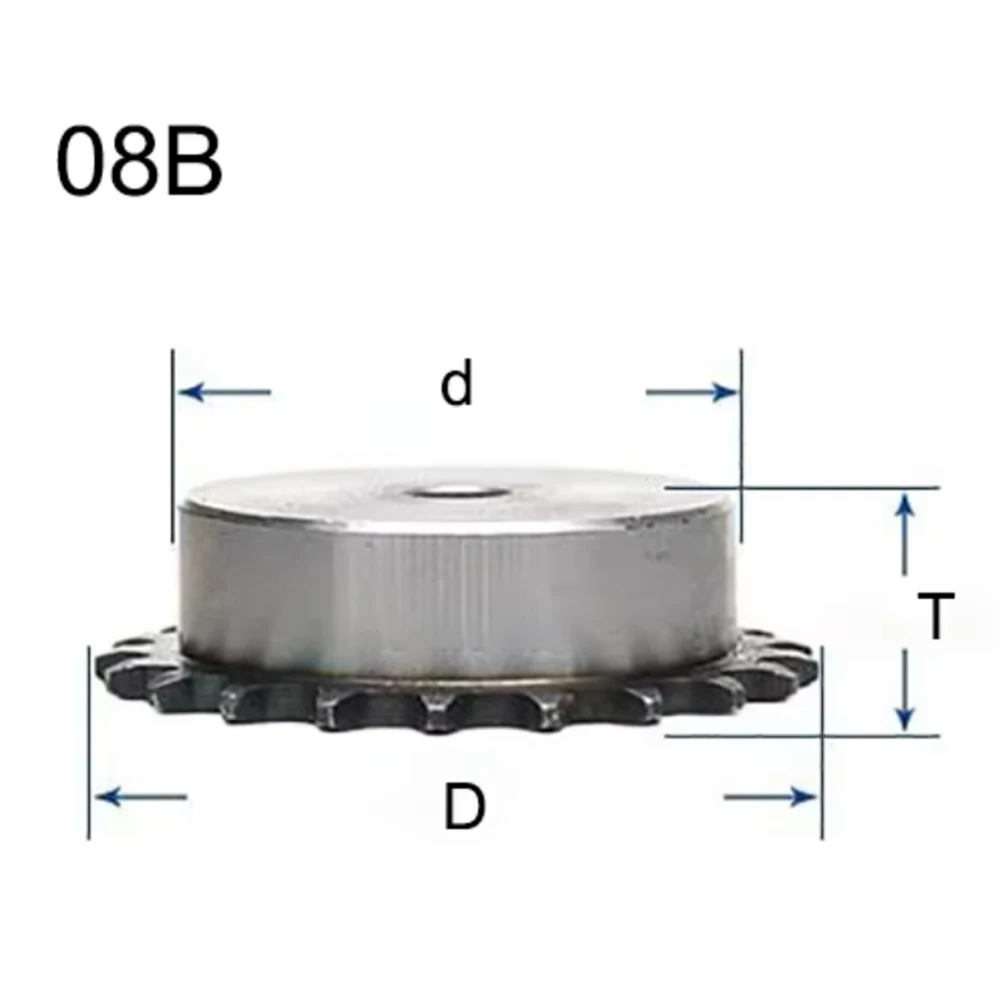 1Pcs 10Teeth - 25 Teeth 45# Steel 08B Convex Sprocket Wheel Industrial Roller Chain Gear Drive Roughly Bore Transmission Parts