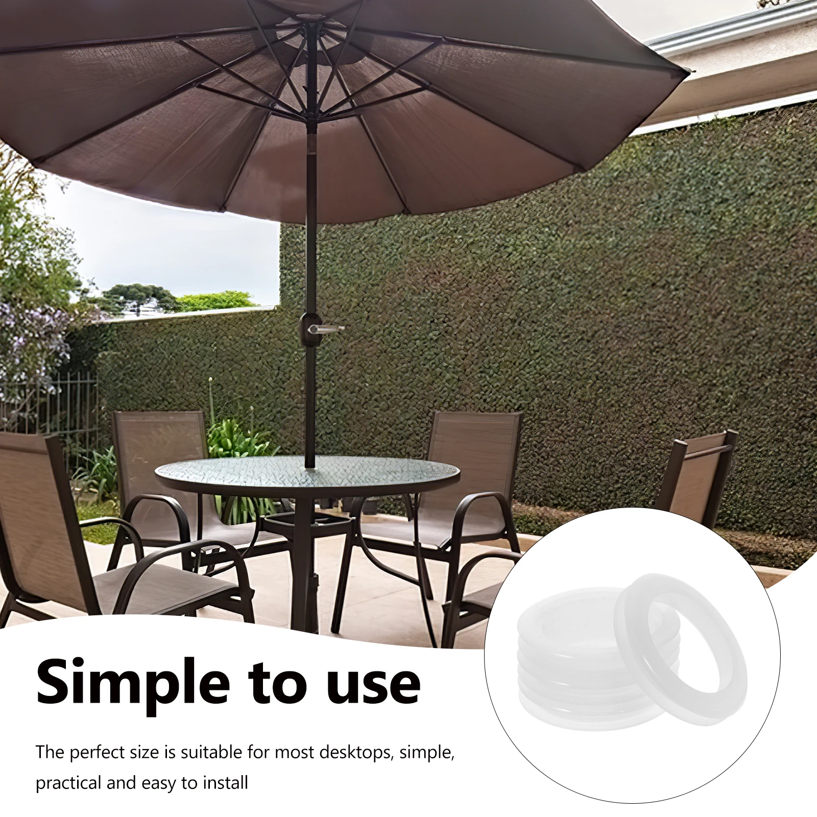 

4 Pcs Silicone Umbrella Hole Rings Set for Outdoor Patio Table Parasol Hole Covers Protector Sunshade Thick Transparent
