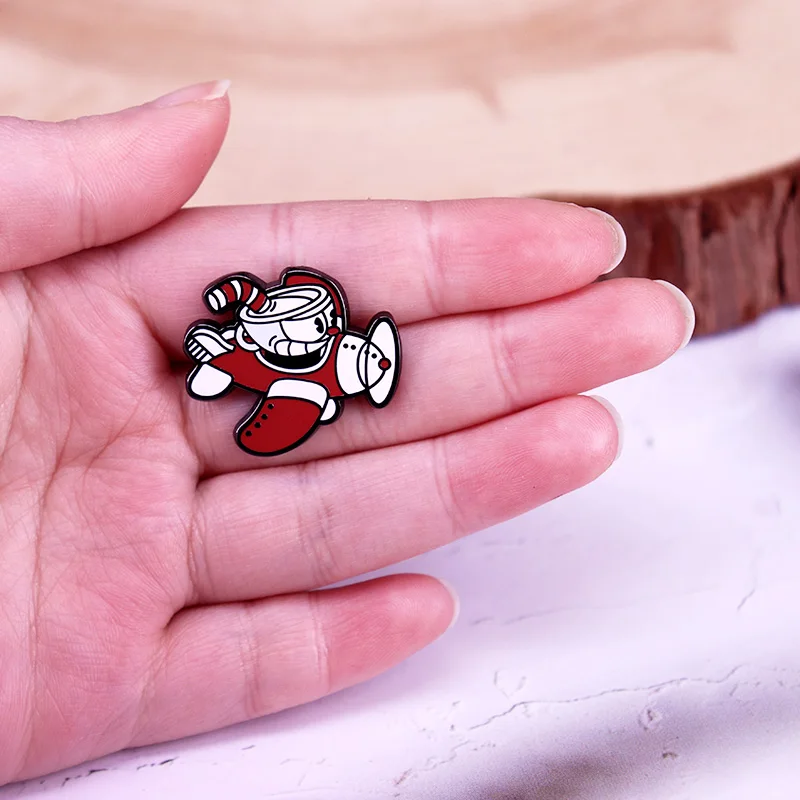 Aero Cupheads Enamel Pin Cute Cup Mugman Metal Badge Game Brooch Jewelry Gifts