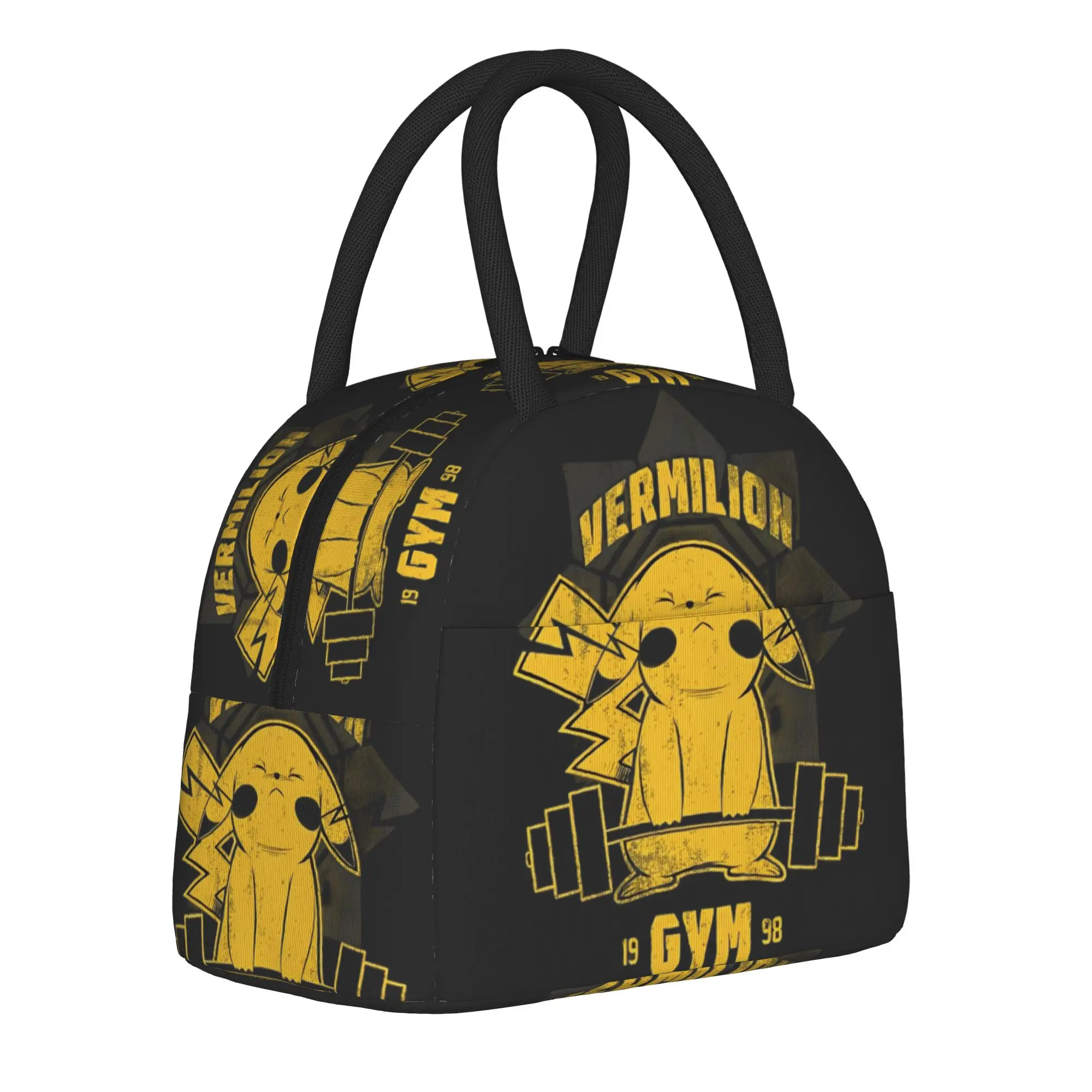 

Изолированная сумка-холодильник для обедов Pokemon Gym, многоразовая, контейнер для еды, большая сумка для обедов с изображением Пикачу, сумка-тоут для еды, дорожная сумка