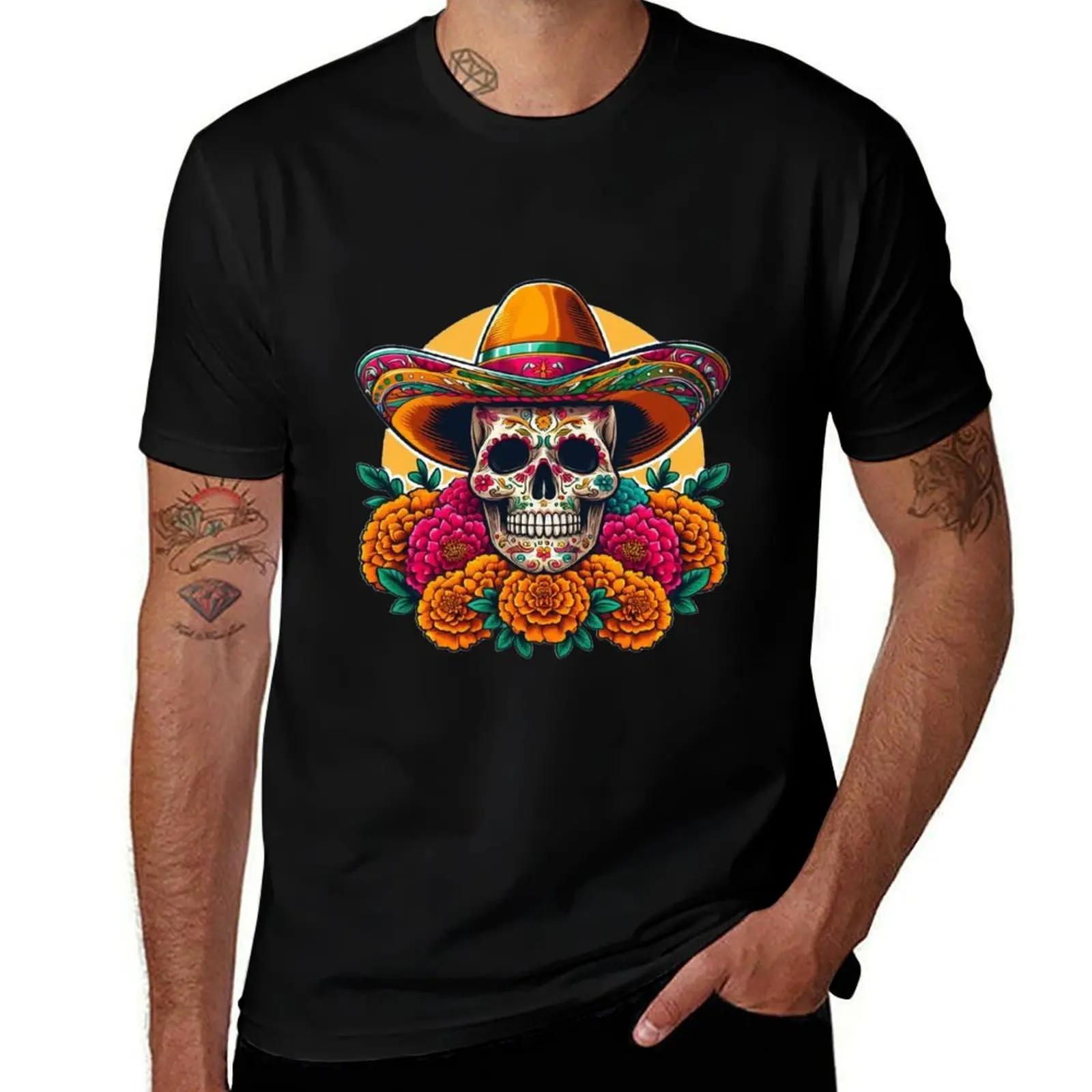 Sugar Skull Vaquero (Cowboy) T-Shirt graphic t shirts for man T-Shirt