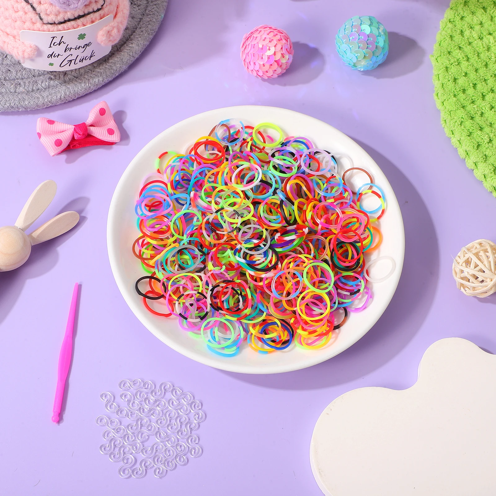 

170 Pcs Ties Dog Braiding Accessories Cat Grooming Ribbon Colorful Hair