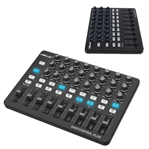 Worlde Easycontrol Plus MIDI Controller– 24 Pots, 9 Sliders,18 Buttons, 16 Memory Banks, Ableton Live Deep Integration, for Live