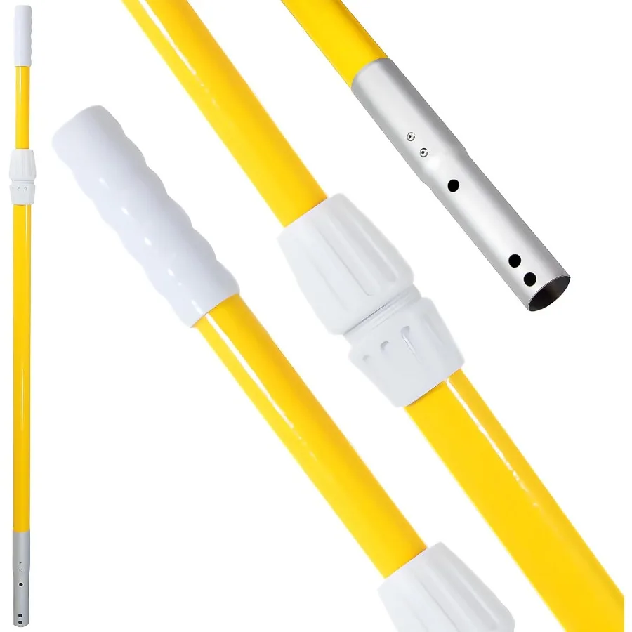 

Professional Grade Fiberglass Telescopic Pole 8 to 16 Feet Adjustable for Swimming Pool Cleaning Skimmer Nets Vacuum Heads Brus