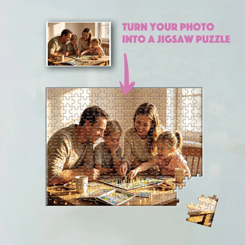 35/300/500/1000pcs Personalized Custom Photo Puzzle Family Photos for Dad Grandmother Grandad Godmother