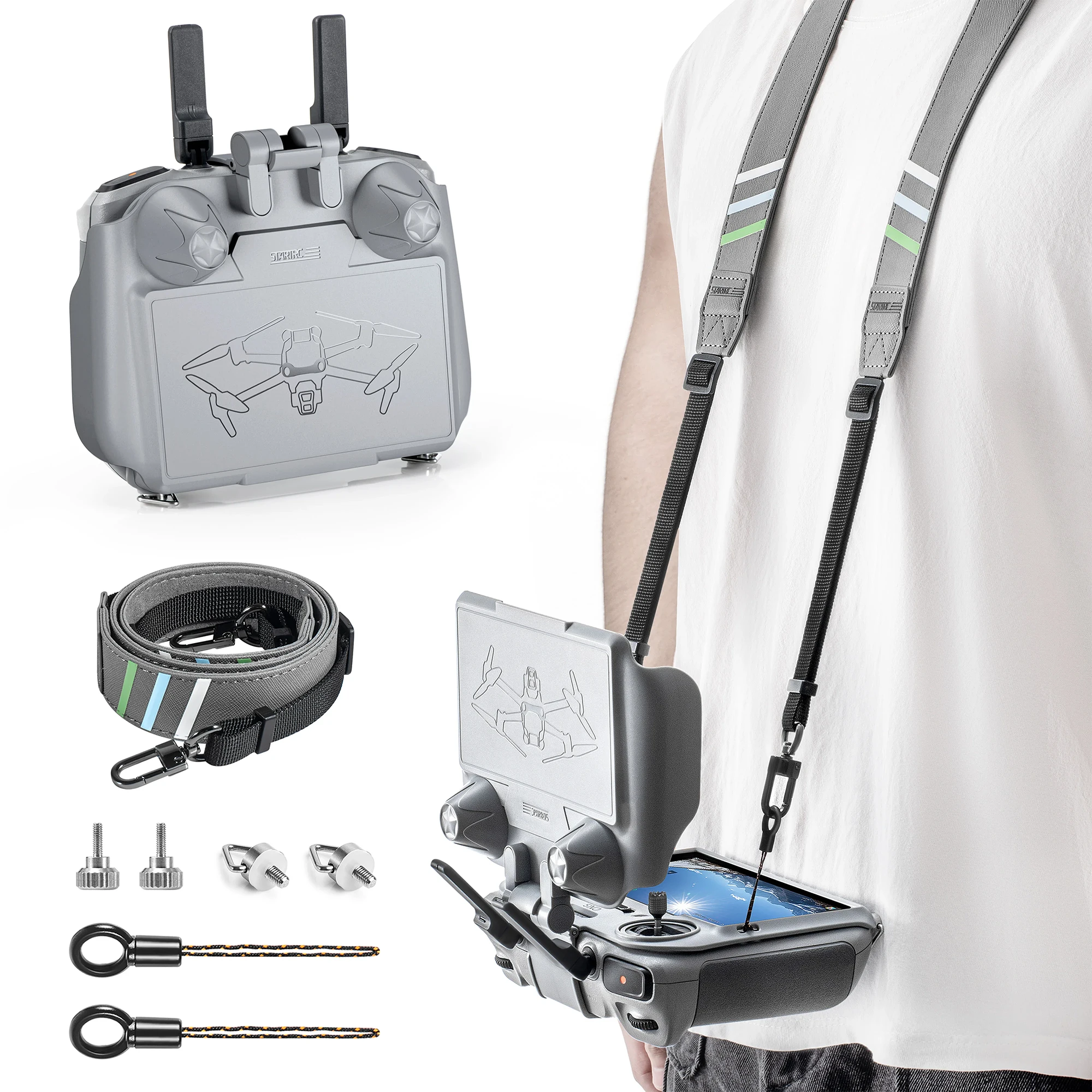 RC/RC 2 Telecomando Cappuccio parasole Copertura protettiva per schermo Joystick Protezione per DJI Air 3/ 3S/Mini 4 Pro/Neo/Flip/Mini 3 Pro