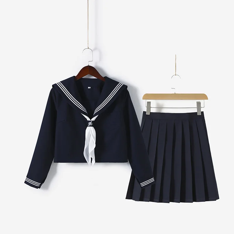 Uniforme scolastica coreana giapponese per ragazze, abito da marinaio, abiti formali autunnali per college, moda dolce, set Jk, gonna lunga media corta