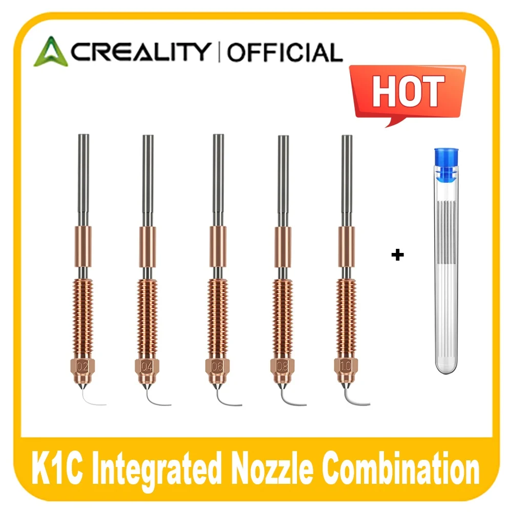 Creality K1C Nozzles Unicorn Quick-Swap Nozzle Kit 0.2/0.4/0.6/0.8/1.0mm Hardened Steel High-Speed Nozzles for K1C/Ender V3