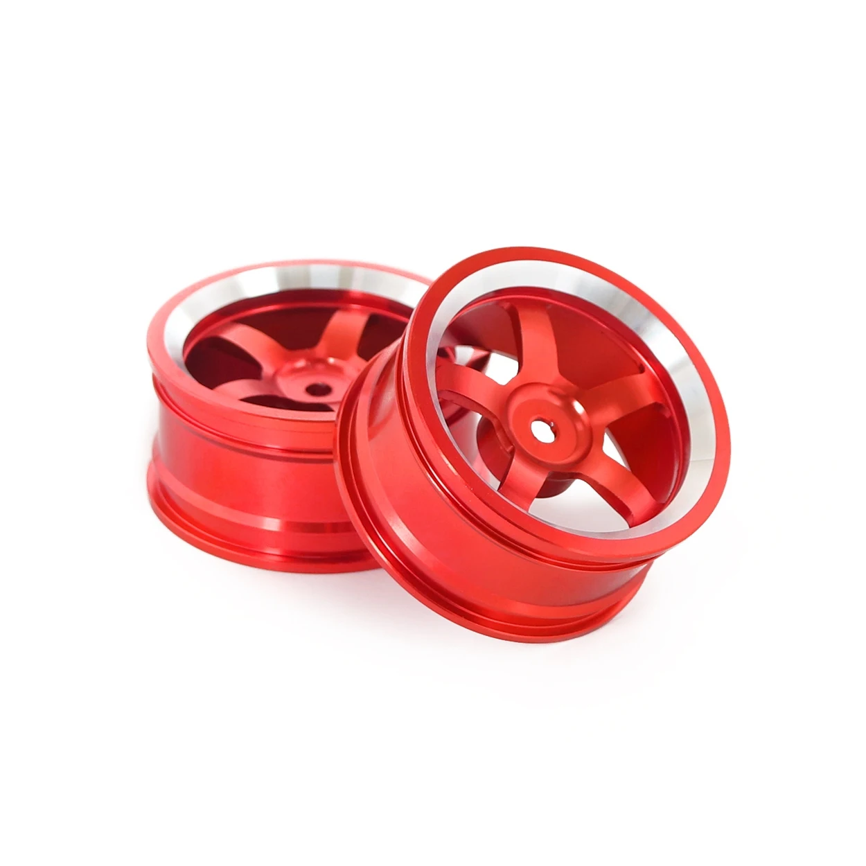 52 x 26mm 4PCS Wheel Rims for RC Cars 1/10 Flat Running Drift Aluminum Alloy Wheels Red