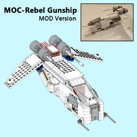NEW 317Pcs MOC Spaceship Rebel Gunship Building Blocks Spacewars Combat Aircraft Modified from X-Wing Fighter Bricks Model Toys