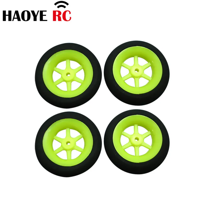 Haoye 10Pcs/Lot 6-Spoke Wheels Sponge Tire Color Yellow Dia30-50mm Super Light Foam For RC Aircraft Model Plane Accessories