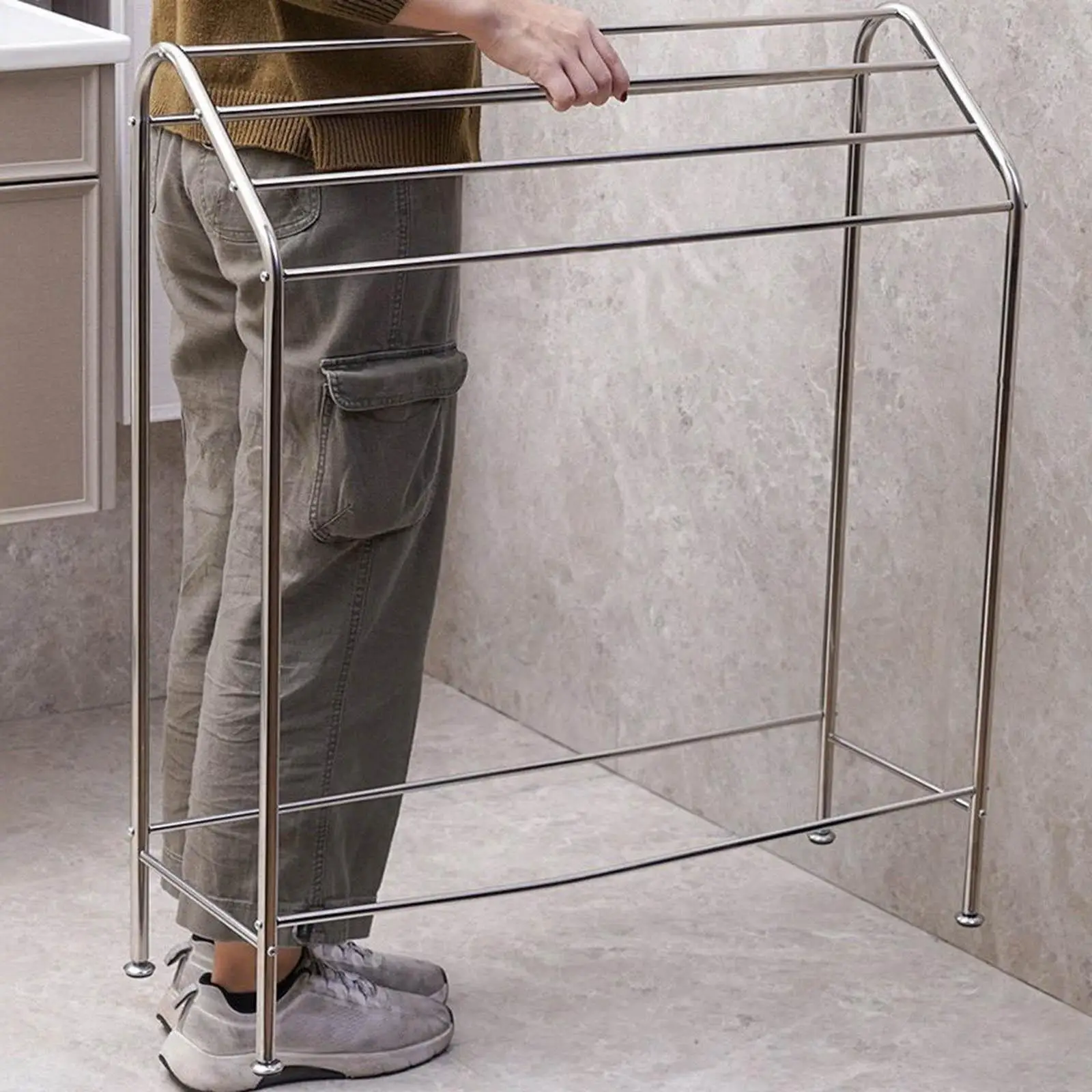 

Towel Rack Simple Blanket Display Rack for Laundry Room Hotel Household