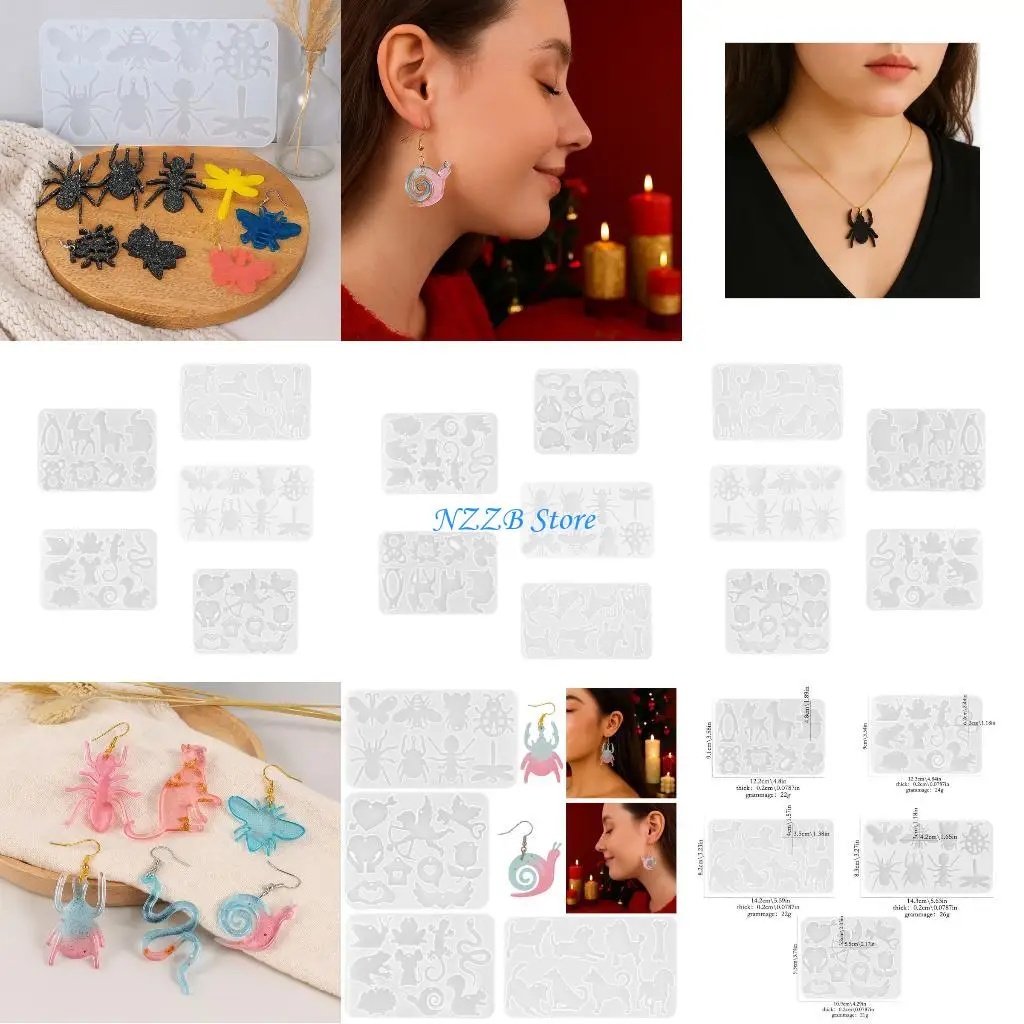 

T21F животное насекомое серьги кулон силиконовая форма формы ручной работы подходят для любителей ювелирных изделий ручной