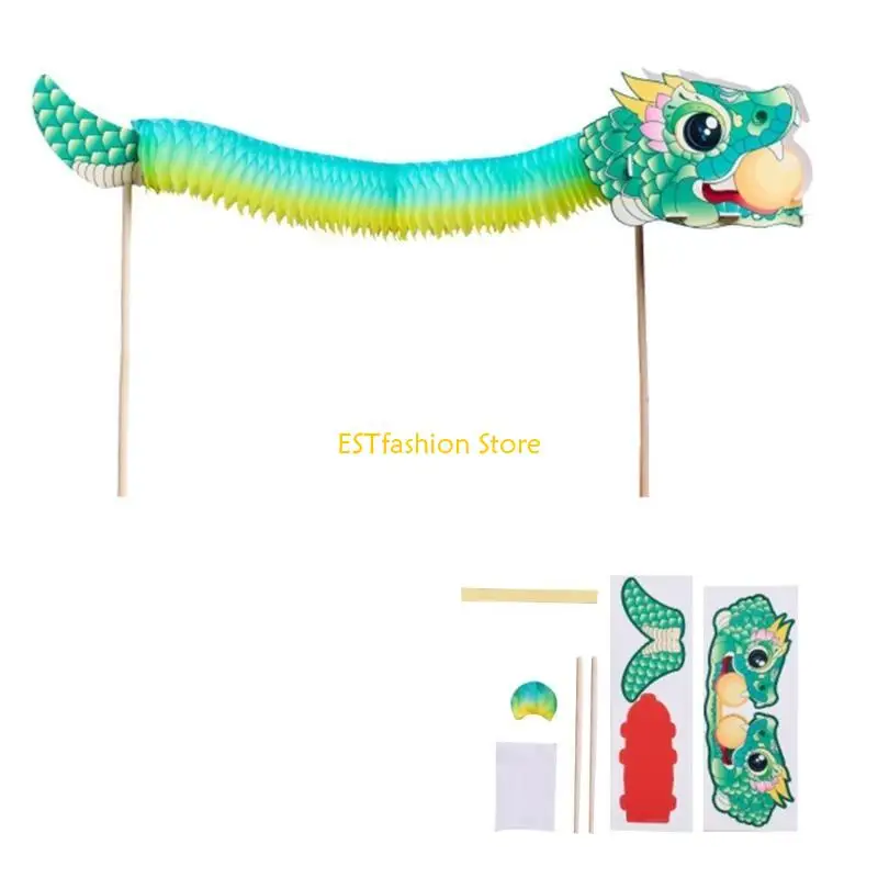 Y5GC Handgemaakte Chinese papieren Puppet Dance Snake Assembly speelgoed Set voor kinderen Tieners volwassen