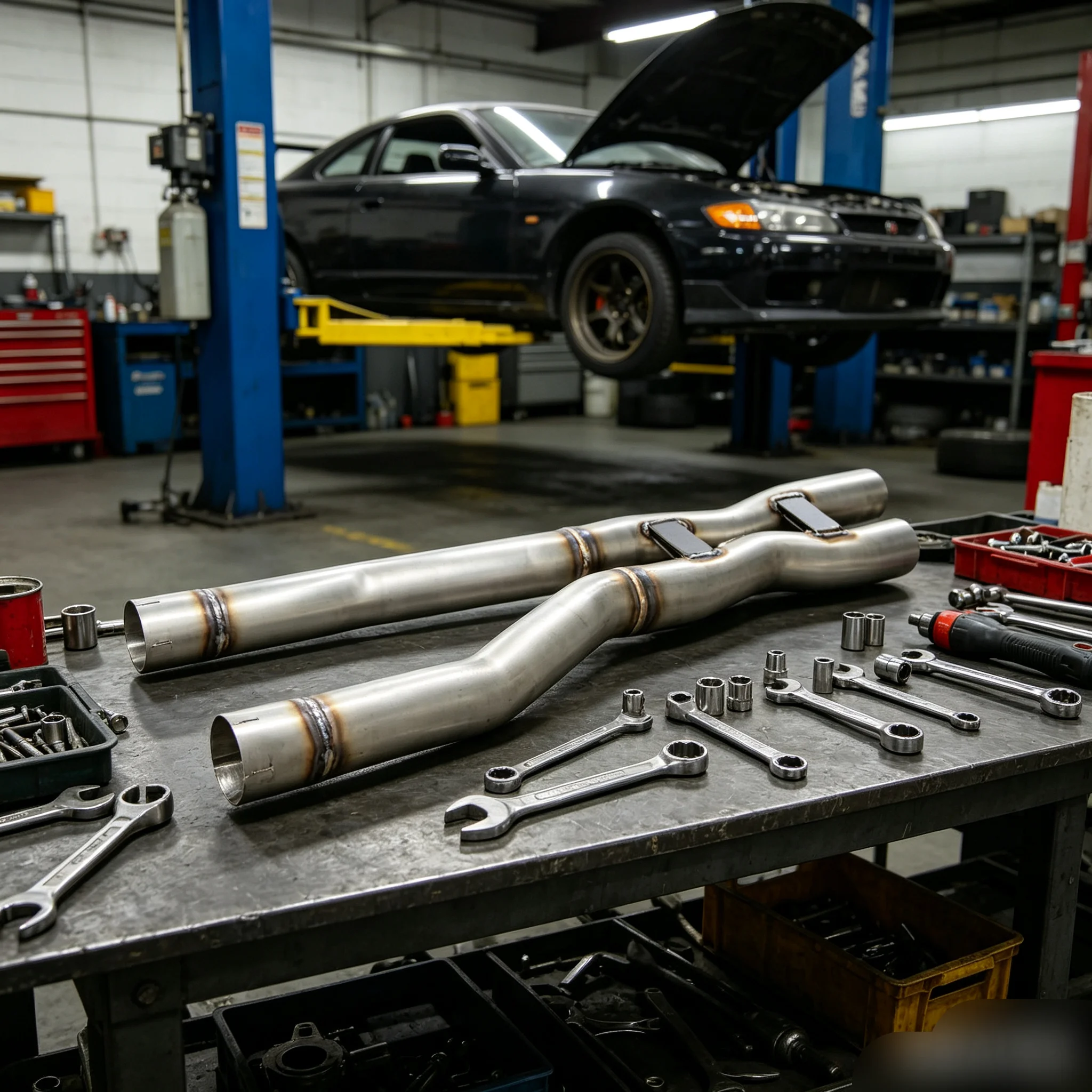 

Wholesale Exhaust pipe for Ferrari Purosangue FUV 6.5l V12 2022-2025 ss304 Exhaust midpipe high-performance X-shaped