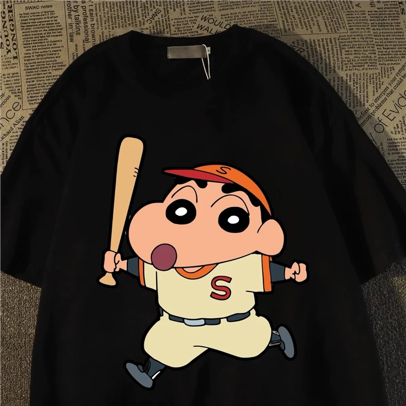 

MINISO Crayon Shin-chan Harajuku Men Women Oversized Y2k Short Sleeve Streetwear Casual High Quality Female Male Clothing Tee