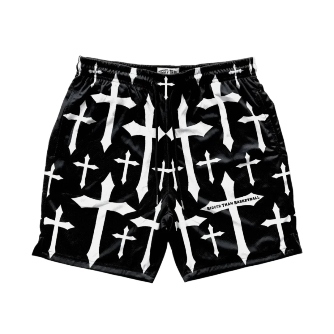Cross Court God First Basketball Athleisure Shorts Summer Beach Shorts Family Matching for Daily Casual Training Quick-drying