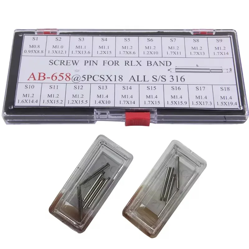 Free Shipping 90pc Screw Pins Links for RLX Watch Bands/Bracelets/Straps Assorted Sizes Set