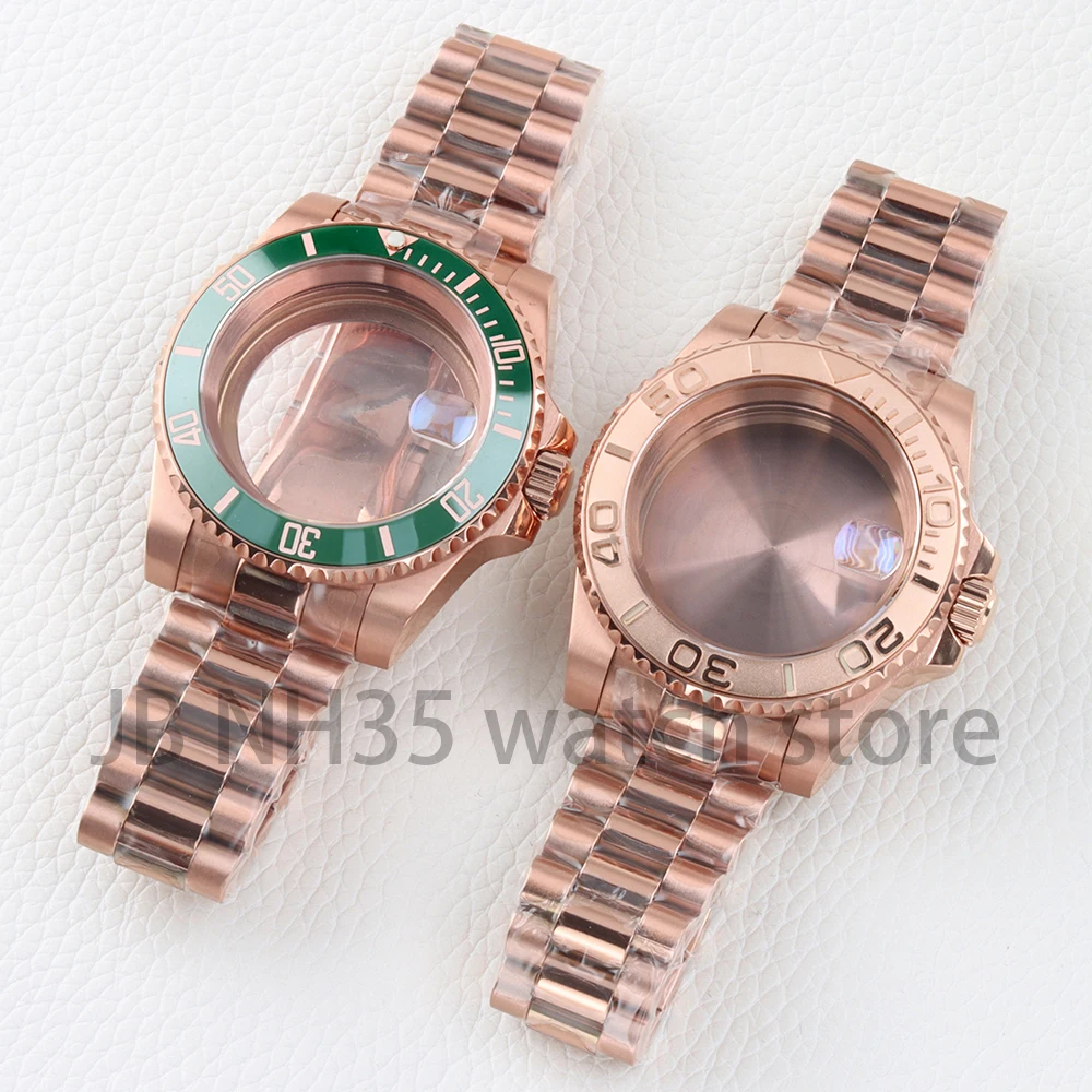 

40mm Rose Gold NH35 Case Sapphire Glass for SUB/GMT/Yacht-Master NH34 NH35 NH36 NH38 Movement Stainless Steel Presidential Strap