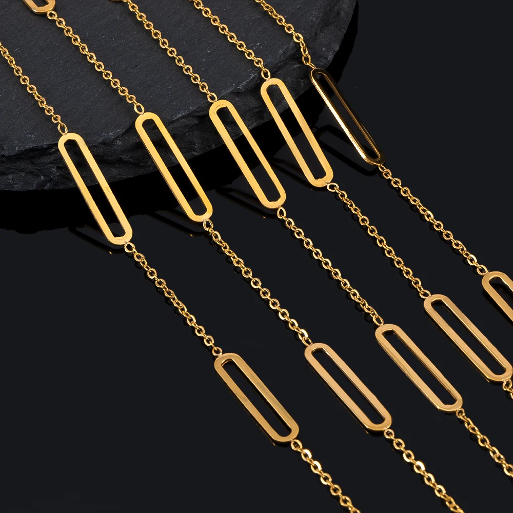 Nessuna dissolvenza 1 metro in acciaio inossidabile 4x20mm telaio quadrato catene a maglie con giunture collana fai da te gioielli per le vacanze che fanno forniture a catena per bracciali