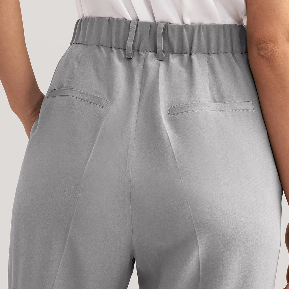 Pantaloni di seta LILYSILK per le donne pantaloni corti in vita elasticizzati a vita alta affusolati in tinta unita Casual spedizione gratuita