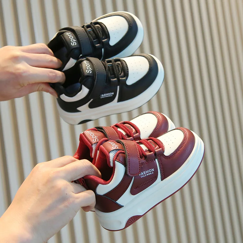 Baskets montantes printemps-automne pour enfants, chaussures de sport antidérapantes à semelle souple pour garçons et filles, chaussures décontractées pour le campus et le quotidien