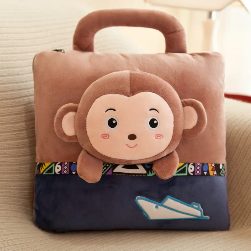 Cartoon Animals Sofa Back Cushion, Soft Stuffed Plush Pillow, Air Conditioning Blanket Inside, Creative Winter 20Styles