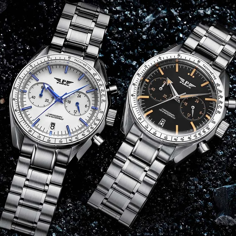 2025 جديد PINDU تصميم الرجال الساعات ساعة كوارتز للرجال سرعة الرياضة كرونوغراف الياقوت VK64 ساعة المعصم Reloj Hombre