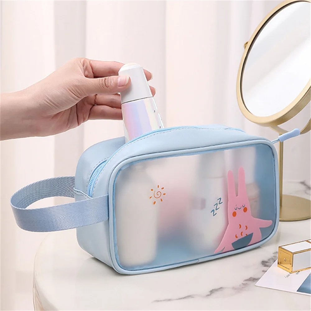 Cartoon Portable Travel Wash Bag Transparent Pvc Waterproof Makeup Storage Pouch Large Capacity Cosmetic Organizer Handbag