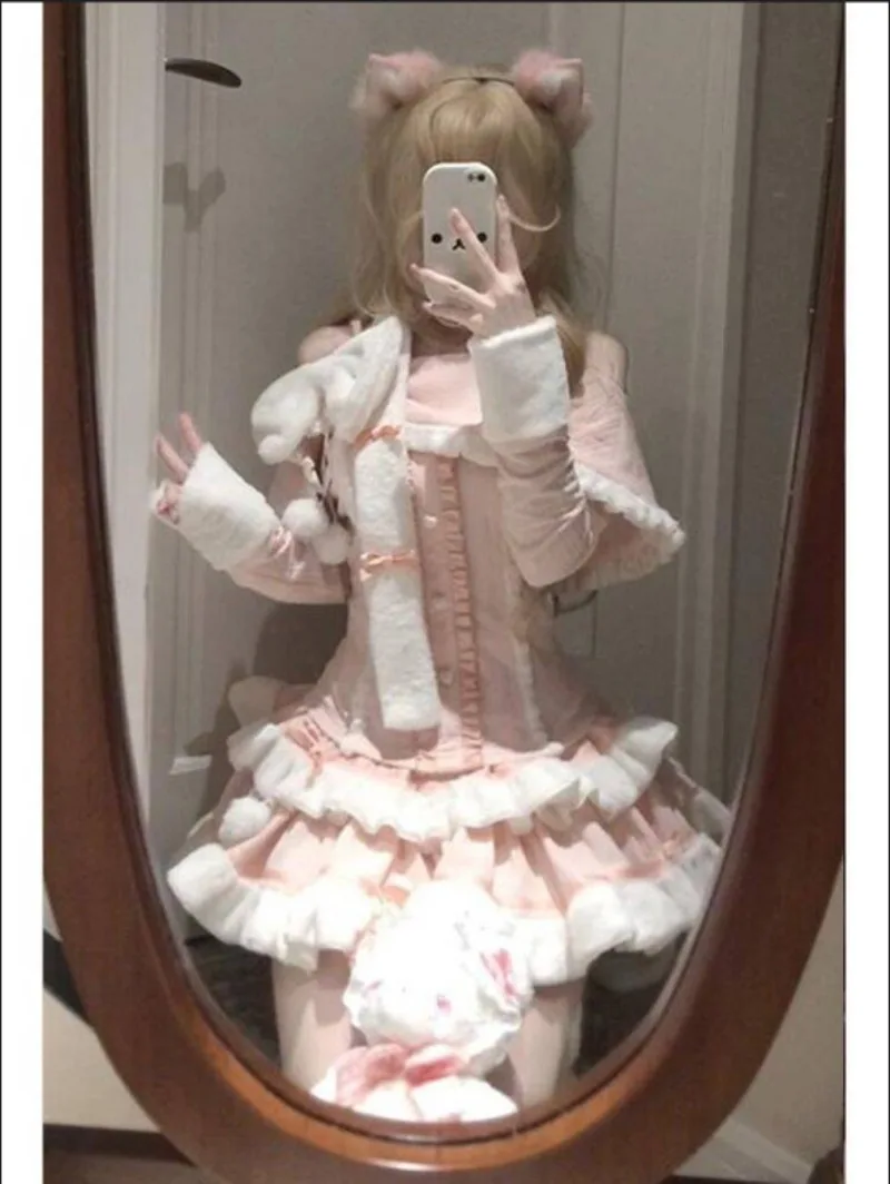 

Зимние рождественские комплекты с розовой юбкой с бантом, милый топ для похудения для девочек + юбка-тортик, комплекты из двух предметов, кавайная новая одежда для девочек