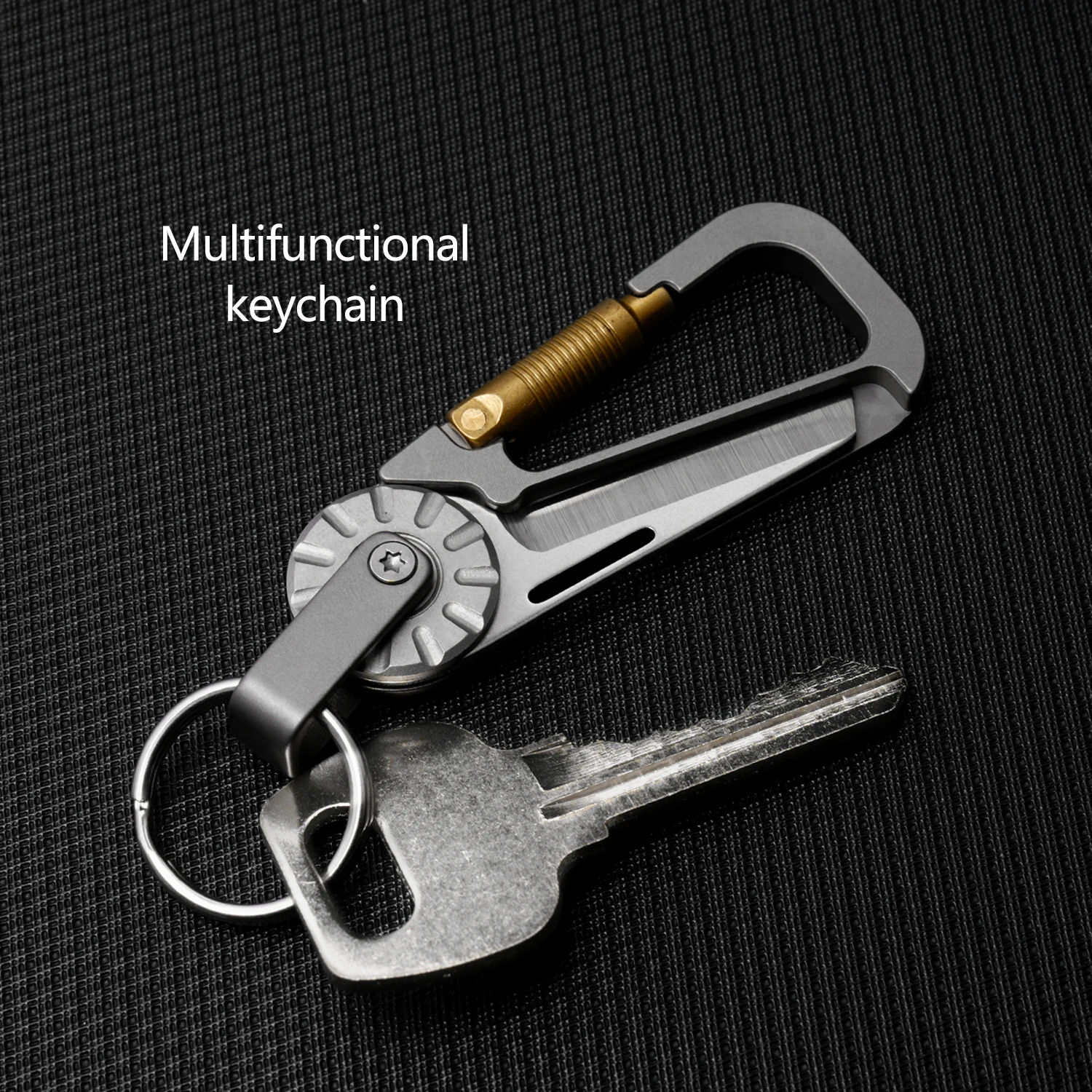 Multifunctional Titanium Alloy Keychain Durable Outdoor Camping Pocket Tool 2-in-1 Small Goods