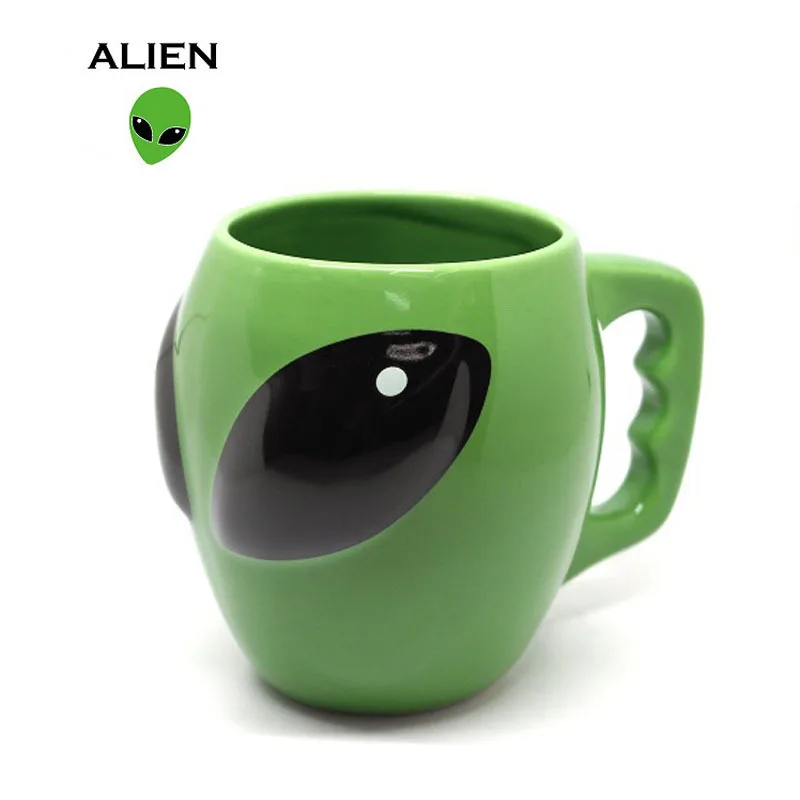 Ceramic 3D Alien Mug Cartoon Animal Creative Universal Water Cup Ceramic Cup Green Single Layer Cute Friend Birthday Gift